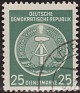 Germany 1954 Coat Of Arms 25 DM Green Scott O10. DDR 1954 O10. Uploaded by susofe